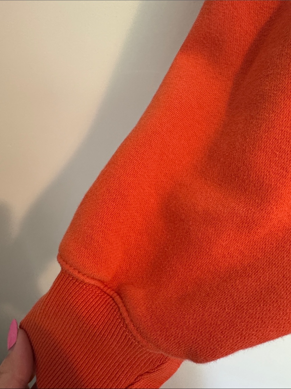 Nike Orange Pullover Sweatshirt with White Swoosh - Picture 6 of 7